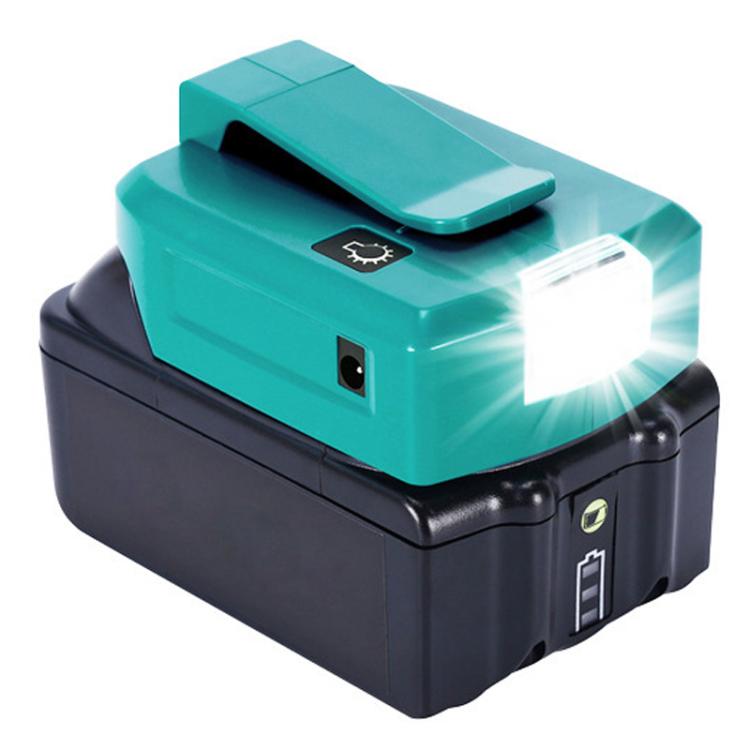 Bộ chuyển đổi pin lithium Makita 14.4V/18V có đèn LED, USB đôi + DC