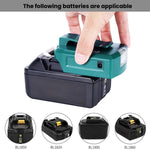 Bộ chuyển đổi pin lithium Makita 14.4V/18V có đèn LED, USB đôi + DC