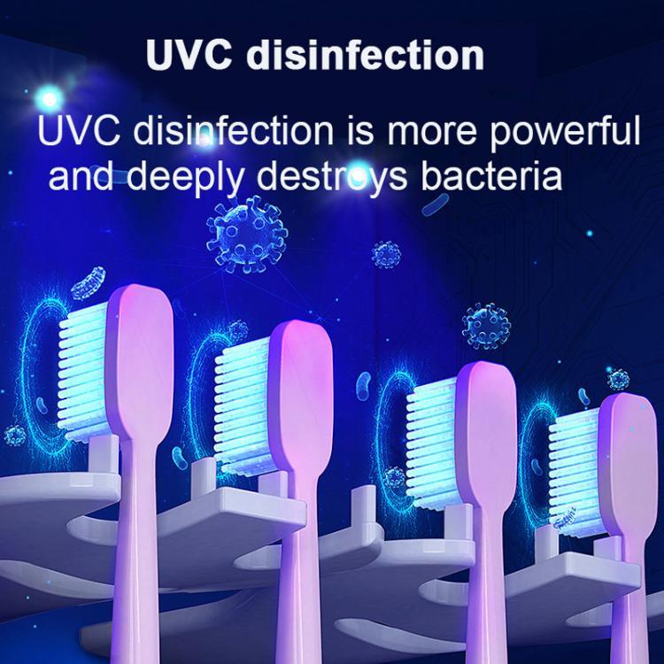 Máy tiệt trùng bàn chải đánh răng và cốc UV sạc lại được, lắp đặt treo tường không khoan cho người dùng đơn
