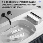Máy tiệt trùng và sấy bàn chải đánh răng UV thông minh với cảm biến con người, hiển thị thời gian, sạc nhanh USB-C, giá treo tường không khoan