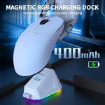 Chuột chơi game chế độ kép có dây/2.4G Ajazz PAW3395 Chip, AJ159P có dock sạc màu đen, AJ159P có dock sạc màu trắng, AJ159 màu trắng