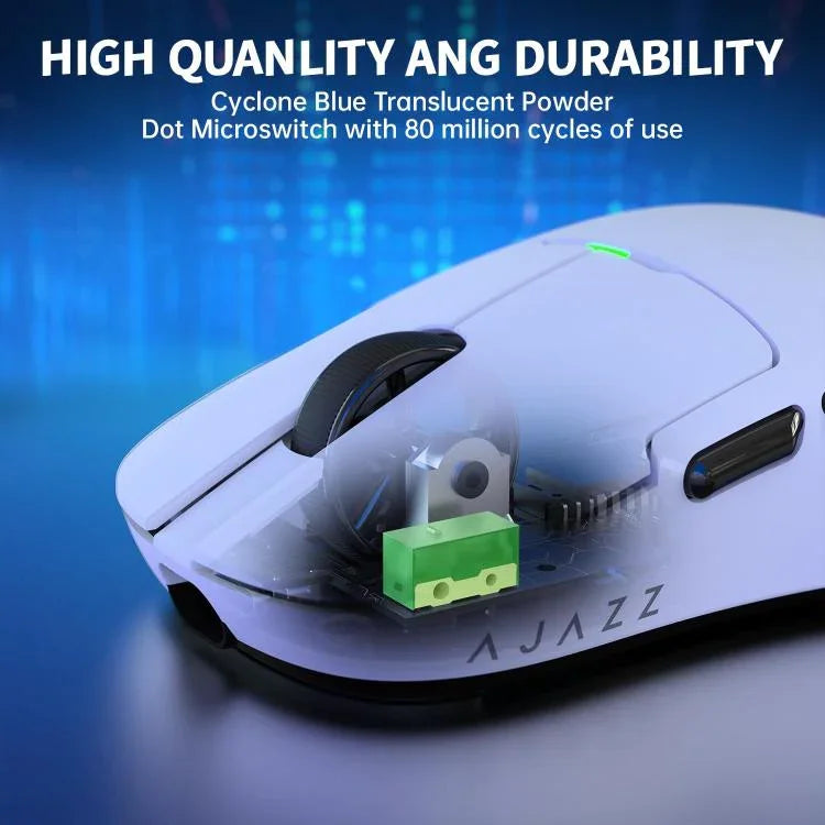 Chuột chơi game chế độ kép có dây/2.4G Ajazz PAW3395 Chip, AJ159P có dock sạc màu đen, AJ159P có dock sạc màu trắng, AJ159 màu trắng