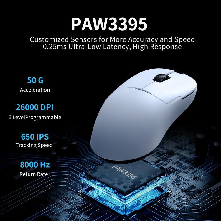 Chuột chơi game ba chế độ có dây / 2.4G / Bluetooth Ajazz AJ159PRO với đế sạc từ tính