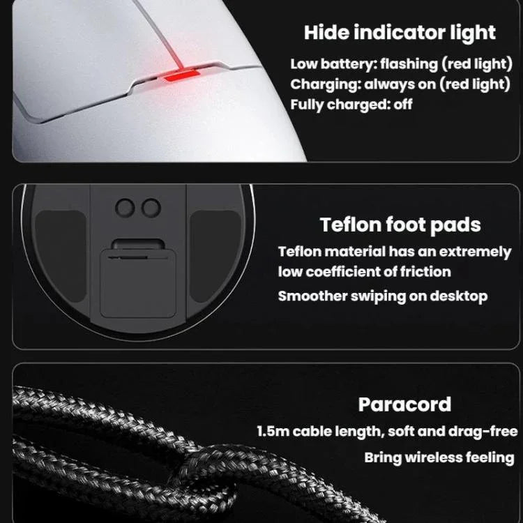 Chuột ba chế độ Ajazz NearLink / có dây / Bluetooth, AJ159 NL 400mAh PAW3311 màu trắng, AJ159 NL 800mAh PAW3311 màu đen, AJ159 NL 800mAh PAW3311 màu trắng, AJ159 NL P 800mAh PAW3395 màu đen, AJ159 NL P 800mAh PAW3395 màu trắng