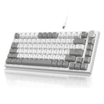 Bàn phím cơ có dây Ajazz AK820 có thể thay switch nóng với đèn, switch xanh đèn xanh dương băng, switch đỏ đèn trắng đen, switch đỏ AS đèn trắng xám trắng, switch HP đèn trắng xám trắng, switch Sea Salt RGB tím trắng xanh