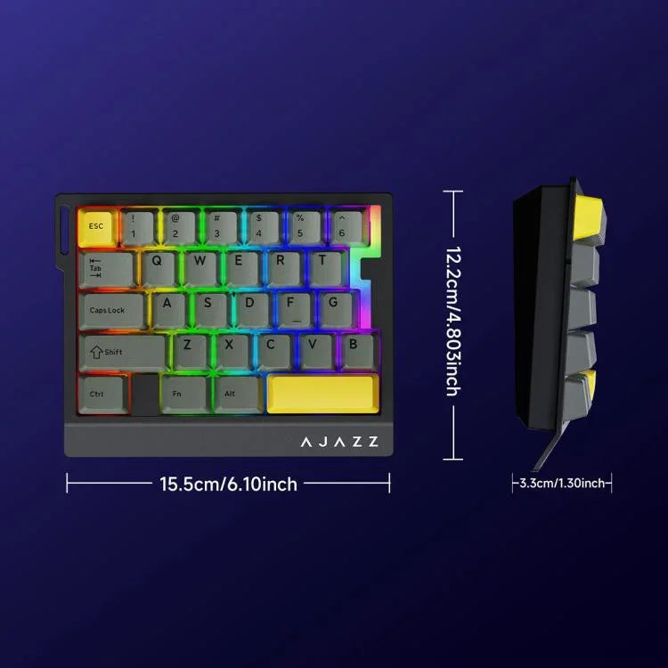 Bàn phím chơi game một tay có dây Ajazz AK029 phiên bản HIFI switch gạo từ tính đèn nền RGB