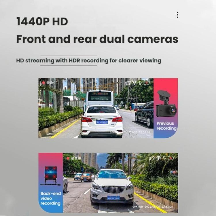 Giá đỡ cốc hút máy ghi hình lái xe WiFi ghi hình kép trước và sau với tầm nhìn ban đêm HD