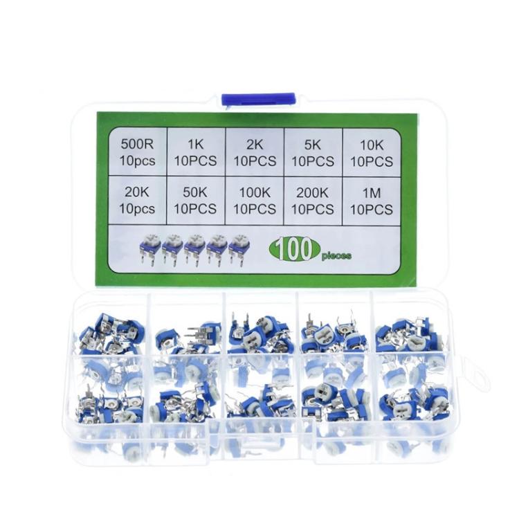 Bộ hộp điện trở điều chỉnh 100 cái / bộ, 100 cái / bộ