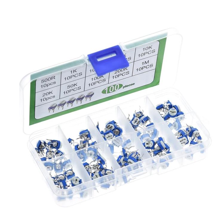 Bộ hộp điện trở điều chỉnh 100 cái / bộ, 100 cái / bộ