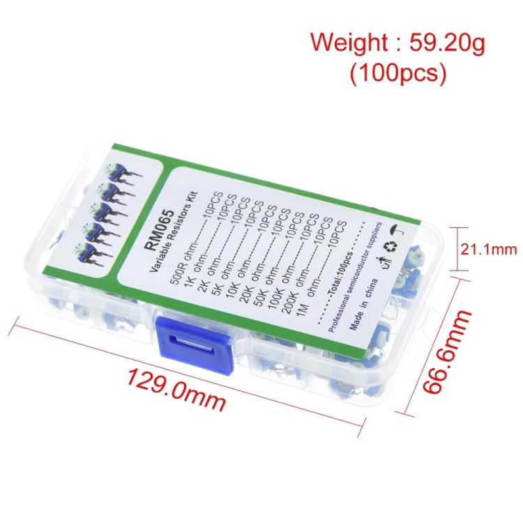 Bộ hộp điện trở điều chỉnh 100 cái / bộ, 100 cái / bộ