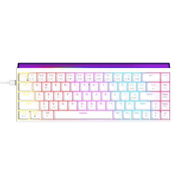 Bàn phím cơ có trục từ tính NACODEX NK68 màu sắc lấp lánh có dây cho văn phòng và chơi game 68 phím, trắng thường, trắng viền, đen viền