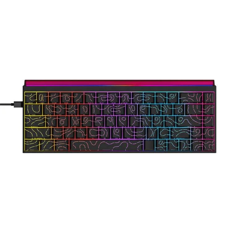Bàn phím cơ có trục từ tính NACODEX NK68 màu sắc lấp lánh có dây cho văn phòng và chơi game 68 phím, trắng thường, trắng viền, đen viền