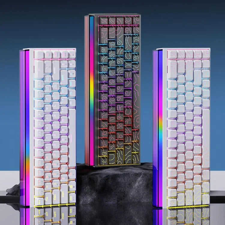 Bàn phím cơ có trục từ tính NACODEX NK68 màu sắc lấp lánh có dây cho văn phòng và chơi game 68 phím, trắng thường, trắng viền, đen viền