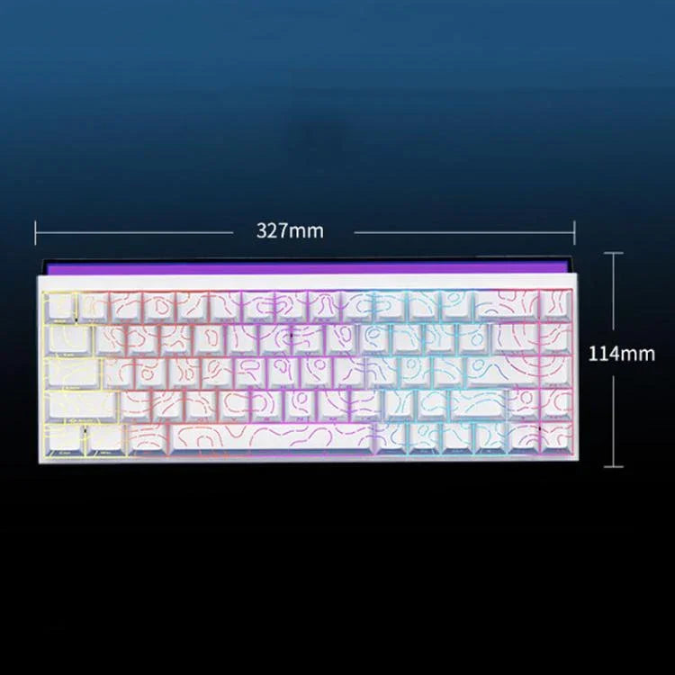 Bàn phím cơ có trục từ tính NACODEX NK68 màu sắc lấp lánh có dây cho văn phòng và chơi game 68 phím, trắng thường, trắng viền, đen viền