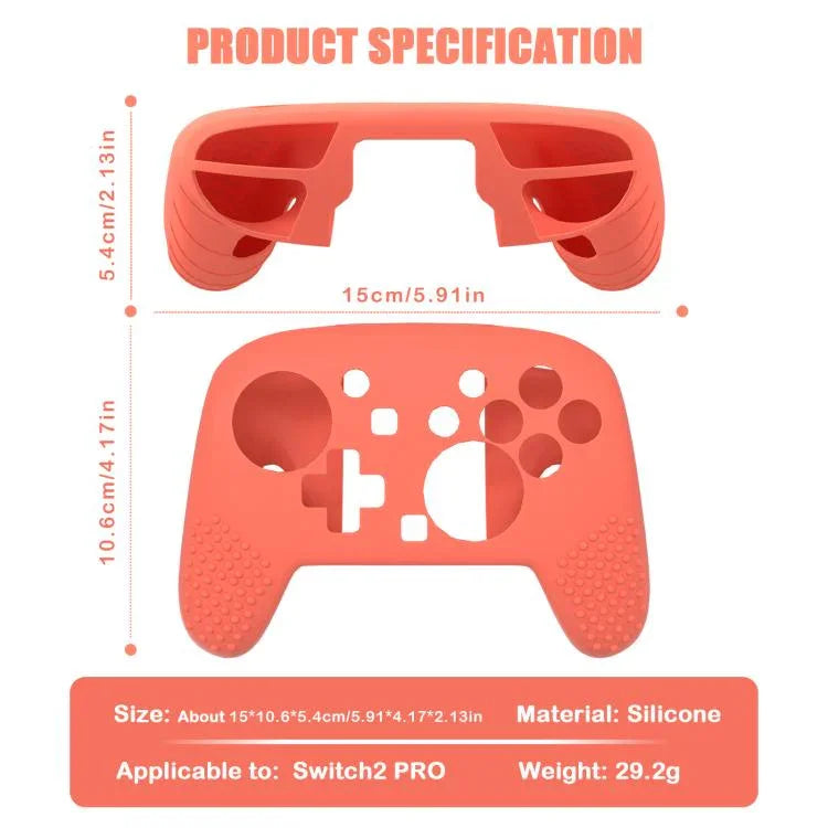 Ốp silicone mềm cho tay cầm Switch 2 Pro, có bề mặt cầm thân thiện với da