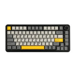 Bàn phím cơ 75 phím Ajazz AK820 MAX có thể thay thế nóng với đệm giảm chấn và đèn RGB, trục Ice Cream ba chế độ đen xám vàng, trục từ tính có dây đen xám vàng, trục từ tính có dây khắc bên cạnh chuyển sắc xám