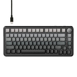 Bàn phím cơ 75 phím Ajazz AK820 MAX có thể thay thế nóng với đệm giảm chấn và đèn RGB, trục Ice Cream ba chế độ đen xám vàng, trục từ tính có dây đen xám vàng, trục từ tính có dây khắc bên cạnh chuyển sắc xám
