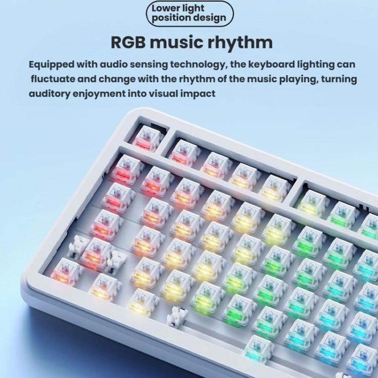 Bàn phím cơ 75 phím Ajazz AK820 MAX có thể thay thế nóng với đệm giảm chấn và đèn RGB, trục Ice Cream ba chế độ đen xám vàng, trục từ tính có dây đen xám vàng, trục từ tính có dây khắc bên cạnh chuyển sắc xám