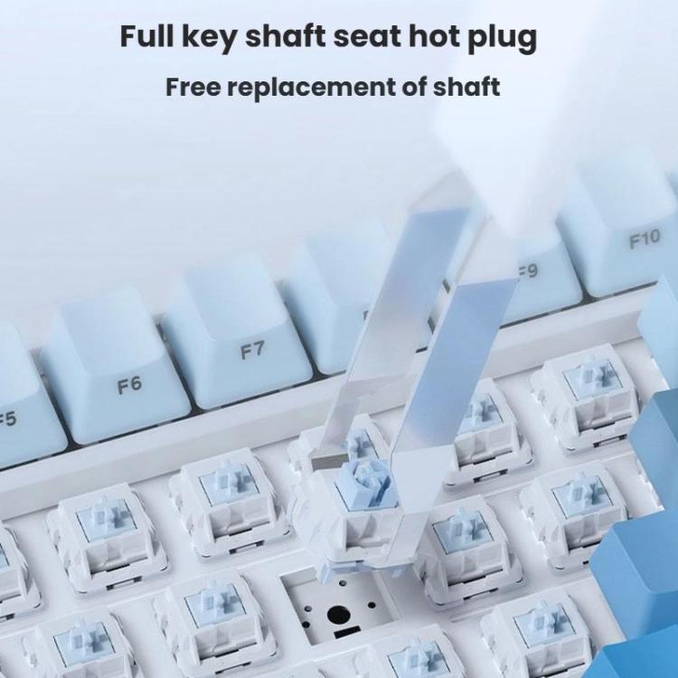 Bàn phím cơ 75 phím Ajazz AK820 MAX có thể thay thế nóng với đệm giảm chấn và đèn RGB, trục Ice Cream ba chế độ đen xám vàng, trục từ tính có dây đen xám vàng, trục từ tính có dây khắc bên cạnh chuyển sắc xám