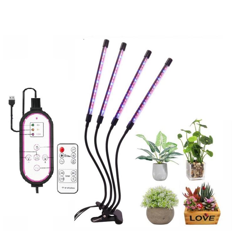 Đèn trồng cây kẹp bàn phổ quang đầy đủ với điều khiển từ xa, 2 đầu, 3 đầu, 4 đầu