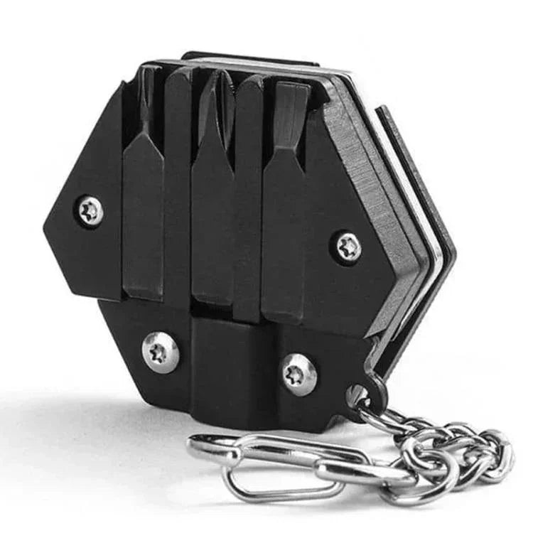 Dao gập lục giác bỏ túi đa chức năng bằng thép không gỉ, bộ tua vít kết hợp EDC mang theo ngoài trời