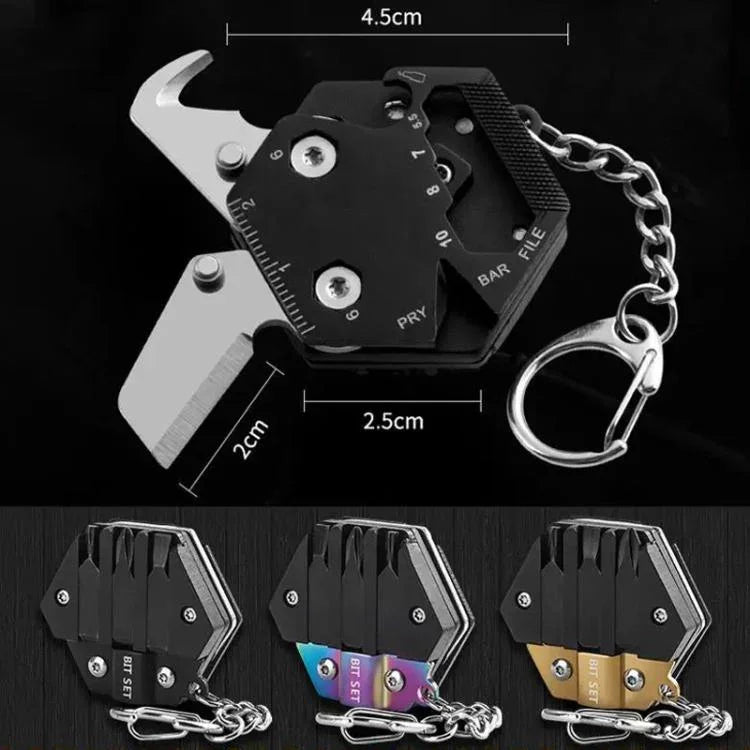 Dao gập lục giác bỏ túi đa chức năng bằng thép không gỉ, bộ tua vít kết hợp EDC mang theo ngoài trời