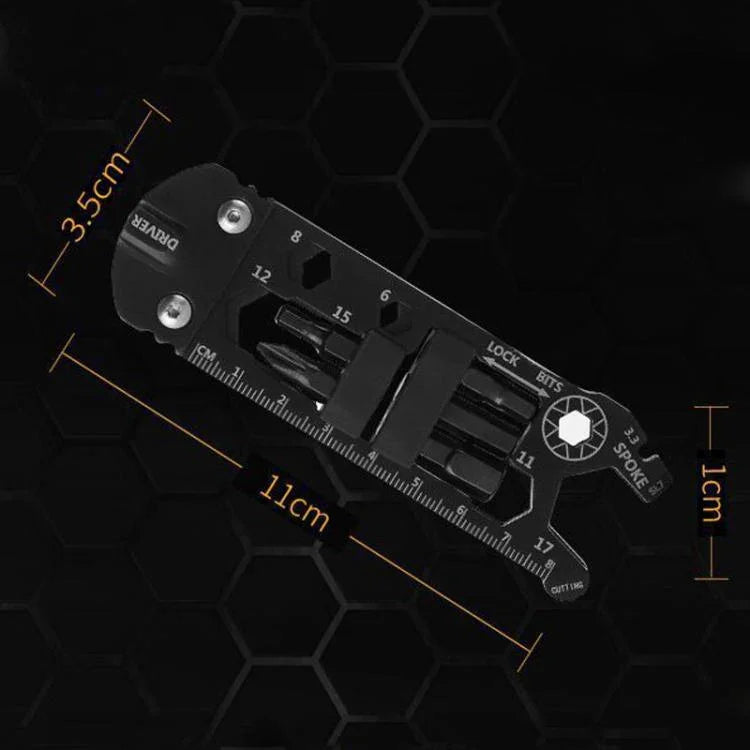 Dụng cụ thẻ mini 16 trong 1, móc khóa đa năng mở nắp chai, tua vít lục giác di động, 16 trong 1