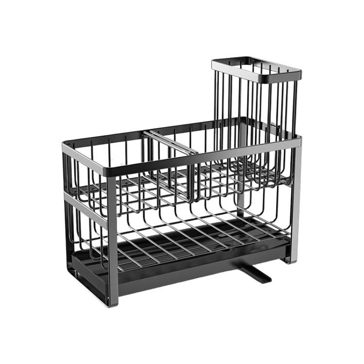 Giá phơi bọt biển 2 tầng để bồn rửa bát, giá đỡ để bàn cho miếng cọ rửa, bàn chải dài và khăn lau bát