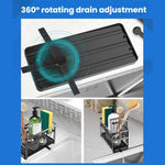 Giá phơi bọt biển 2 tầng để bồn rửa bát, giá đỡ để bàn cho miếng cọ rửa, bàn chải dài và khăn lau bát