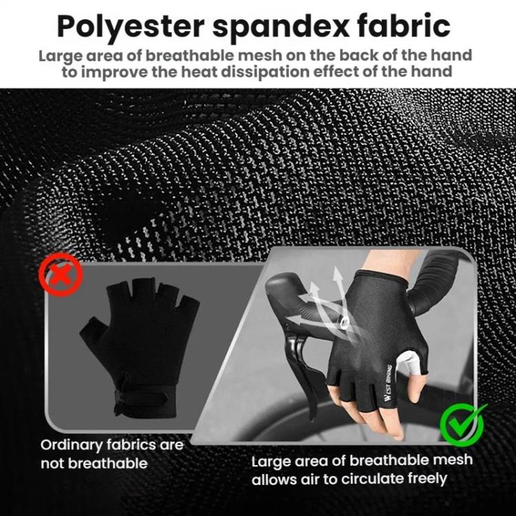 Găng tay xe đạp WEST BIKING nửa ngón, thoáng khí, giảm sốc, chống trượt, M, L, XL, XXL