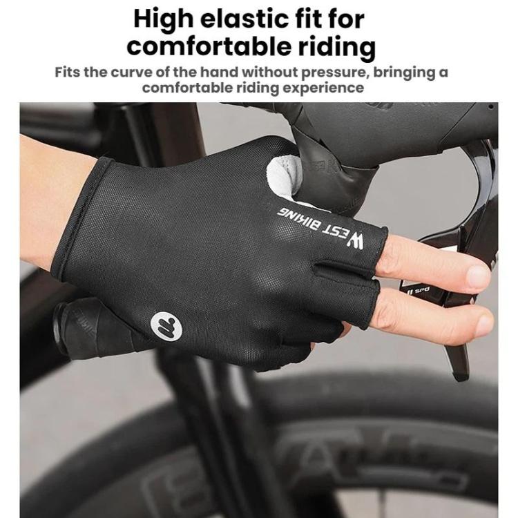 Găng tay xe đạp WEST BIKING nửa ngón, thoáng khí, giảm sốc, chống trượt, M, L, XL, XXL