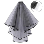 Phụ kiện tóc mạng che cô dâu lớp đôi bằng vải tuyn, lược nhựa đỏ, lược nhựa đen, lược nhựa trắng, lược sắt đỏ, lược sắt đen, lược sắt trắng