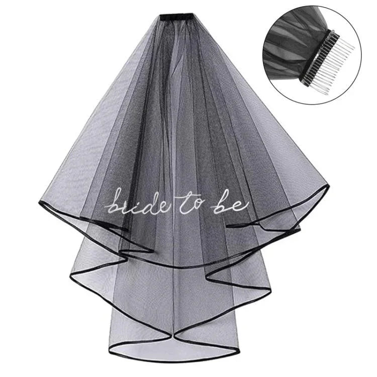 Phụ kiện tóc mạng che cô dâu lớp đôi bằng vải tuyn, lược nhựa đỏ, lược nhựa đen, lược nhựa trắng, lược sắt đỏ, lược sắt đen, lược sắt trắng