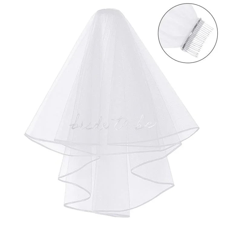 Phụ kiện tóc mạng che cô dâu lớp đôi bằng vải tuyn, lược nhựa đỏ, lược nhựa đen, lược nhựa trắng, lược sắt đỏ, lược sắt đen, lược sắt trắng