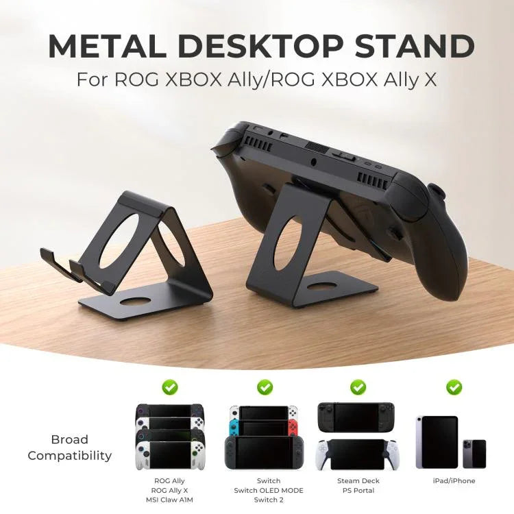 Giá đỡ kim loại đa năng JYS cho máy chơi game cầm tay tương thích với ROG Xbox Ally/X, Switch, Steam Deck & Lenovo Legion Go, màu trắng và đen