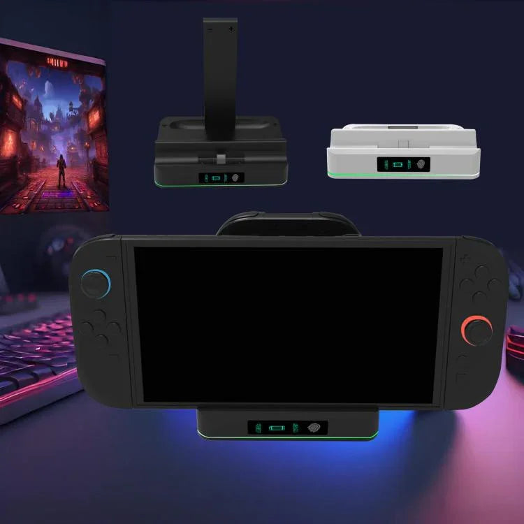 Đế sạc LED RGB KJH cho Nintendo Switch 2 và tay cầm Joy-Con, trạm sạc nhanh