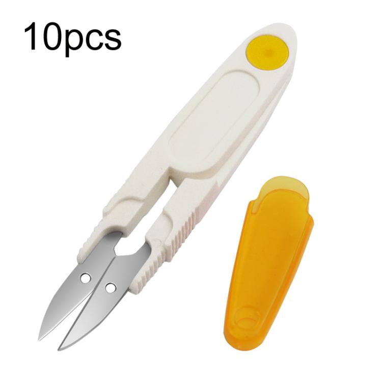 Bộ 10 kéo may gia đình có nắp trong suốt, chỉ thêu chữ thập, màu tím, vàng, xanh, đỏ