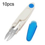 Bộ 10 kéo may gia đình có nắp trong suốt, chỉ thêu chữ thập, màu tím, vàng, xanh, đỏ