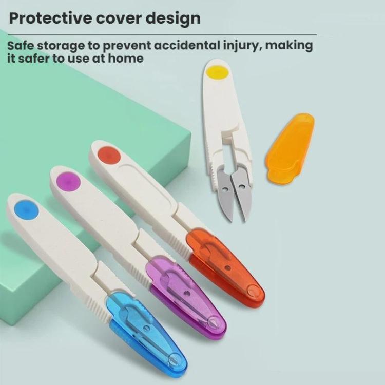 Bộ 10 kéo may gia đình có nắp trong suốt, chỉ thêu chữ thập, màu tím, vàng, xanh, đỏ