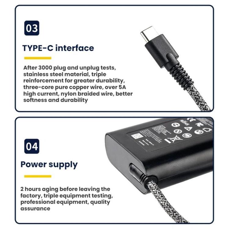Sạc nhanh PD Type-C cho laptop HP, 65W 20V-3.25A, 90W 20V-4.5A