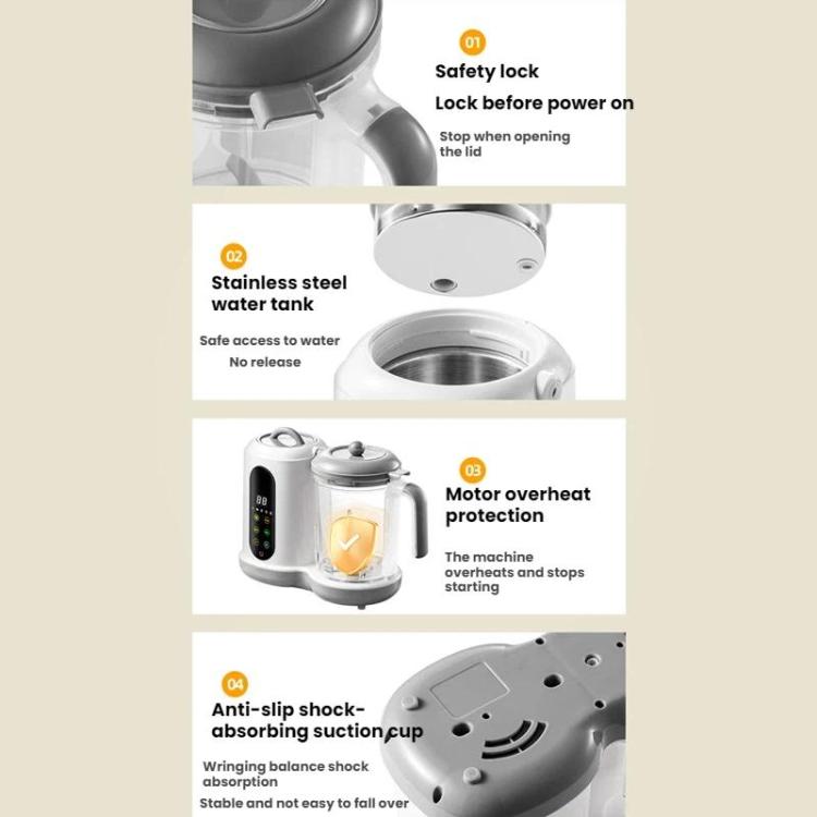 Máy xay thực phẩm cho bé đa chức năng tự động hoàn toàn có hẹn giờ, phích cắm 110V Mỹ, 220V EU, 220V Anh