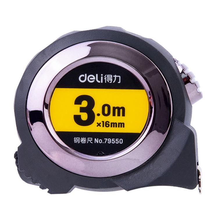 Thước dây thép tự khóa bọc TPR, thước đo Deli 79550 3m x 16mm, Deli 79551 5m x 19mm, Deli 79552 7.5m x 25mm, Deli 79553 10m x 25mm