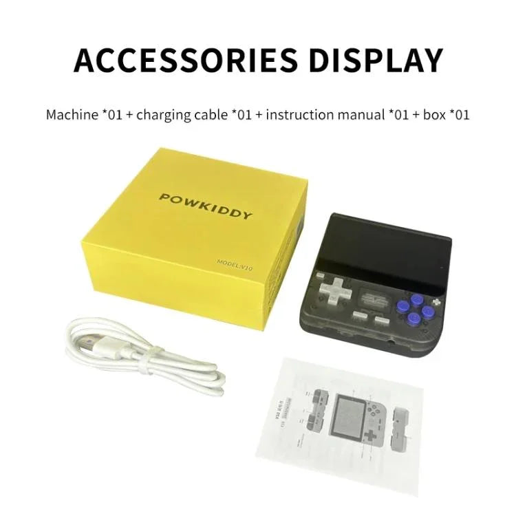 Máy chơi game cầm tay cổ điển POWKIDDY V10 màn hình IPS OCA 3.5 inch, Bộ xử lý tứ nhân Cortex-A35 1.5GHz, 64G, 128G