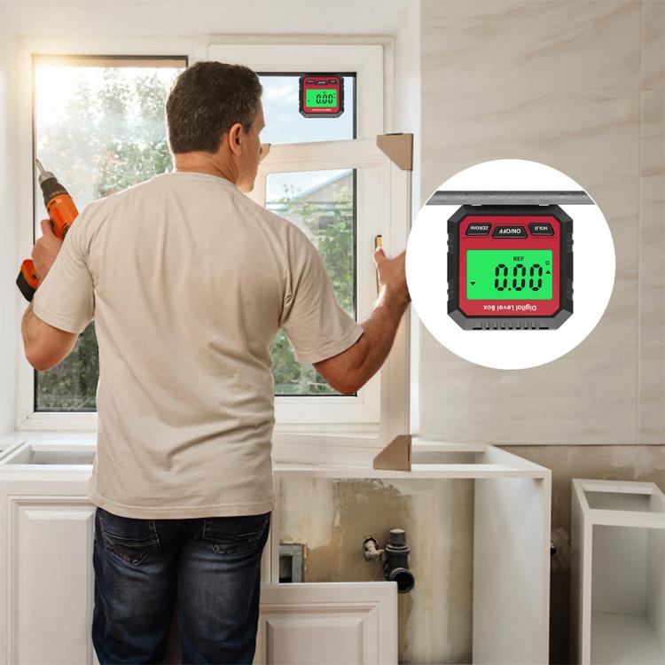Thước đo góc kỹ thuật số có đế nam châm & màn hình LCD, thước đo góc mini chuyên nghiệp, máy đo độ dốc VA107