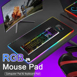 Miếng lót chuột bàn phím LED phát sáng Micro-USB với đèn RGB nhiều màu, viền khóa dày, kích thước 250x350x3mm, 250x350x4mm, 300x800x3mm, 300x800x4mm, 400x900x3mm, 400x900x4mm