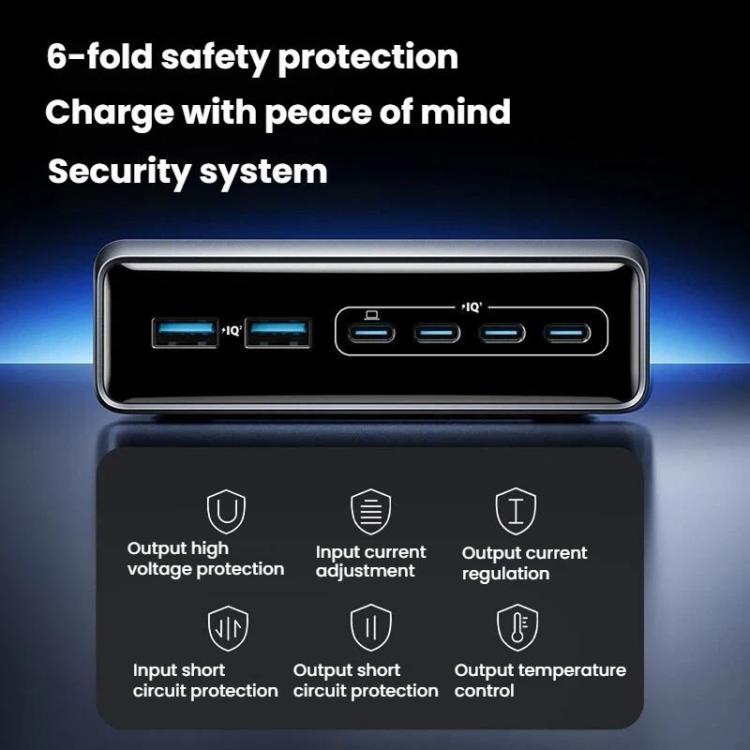Đế sạc để bàn 200W Gallium Nitride Prime 4 Type-C + 2 USB 6 cổng, phích cắm Mỹ, A2683