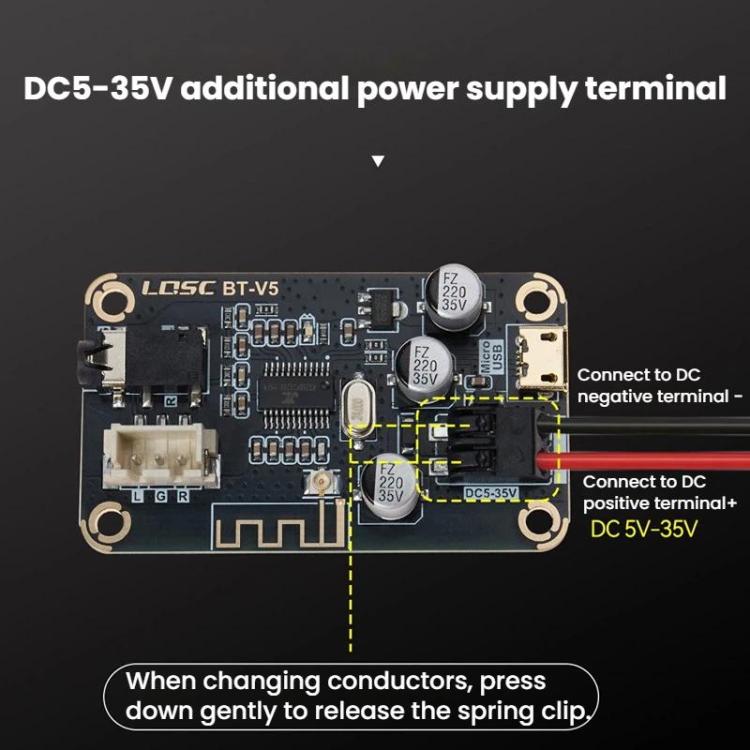 Bảng giải mã MP3 Bluetooth 5.1 mô-đun thu âm thanh xe hơi DIY không mất dữ liệu, LQSC BT-V5