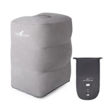 TRAELSKY ghế đôn bơm hơi PVC phủ nhung, ghế để chân máy bay, tàu, ô tô, ghế nghỉ văn phòng có túi bơm hơi, 2 lớp, 3 lớp, van đôi điều chỉnh độ cao