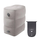 TRAELSKY ghế đôn bơm hơi PVC phủ nhung, ghế để chân máy bay, tàu, ô tô, ghế nghỉ văn phòng có túi bơm hơi, 2 lớp, 3 lớp, van đôi điều chỉnh độ cao
