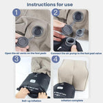 TRAELSKY ghế đôn bơm hơi PVC phủ nhung, ghế để chân máy bay, tàu, ô tô, ghế nghỉ văn phòng có túi bơm hơi, 2 lớp, 3 lớp, van đôi điều chỉnh độ cao